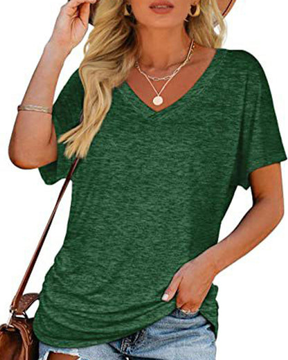 CAMISETA PLISADO LISO CUELLO DE V