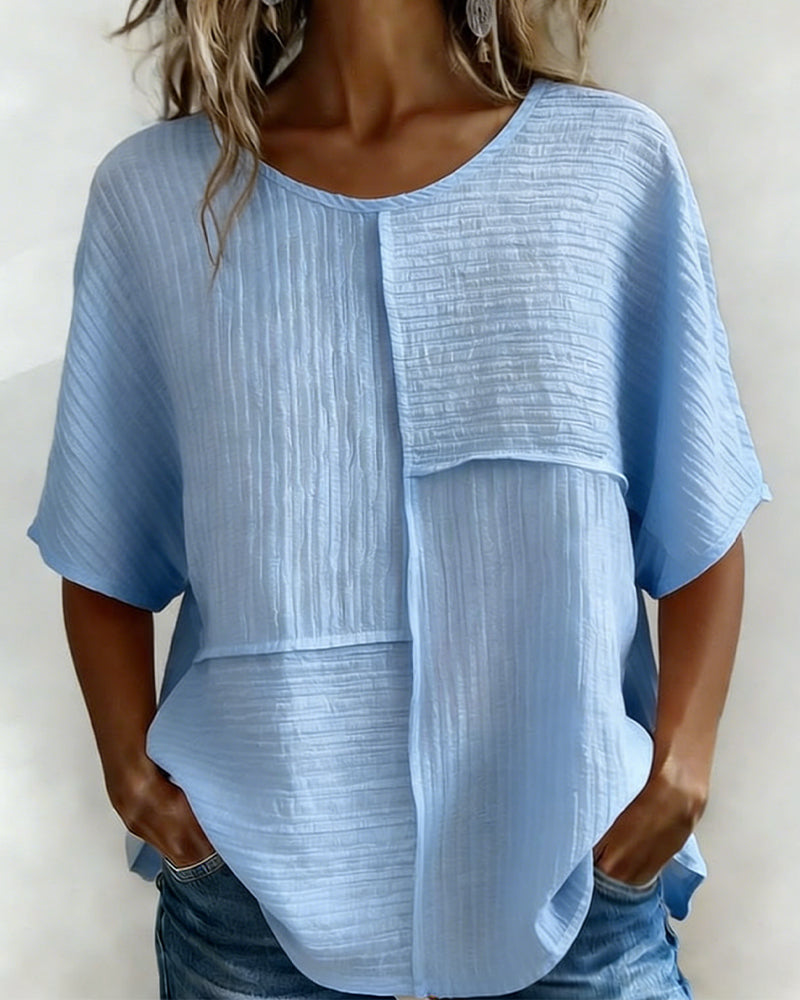 TOP VERTICAL TEXTURIZADO PATCHWORK HOLGADO