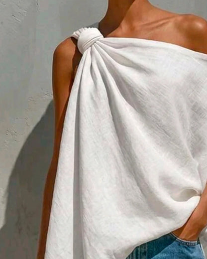 BLUSA UN HOMBRO LAZO ASIMÉTRICO