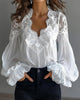 BLUSA ENCAJE PATCHWORK CUELLO DE V