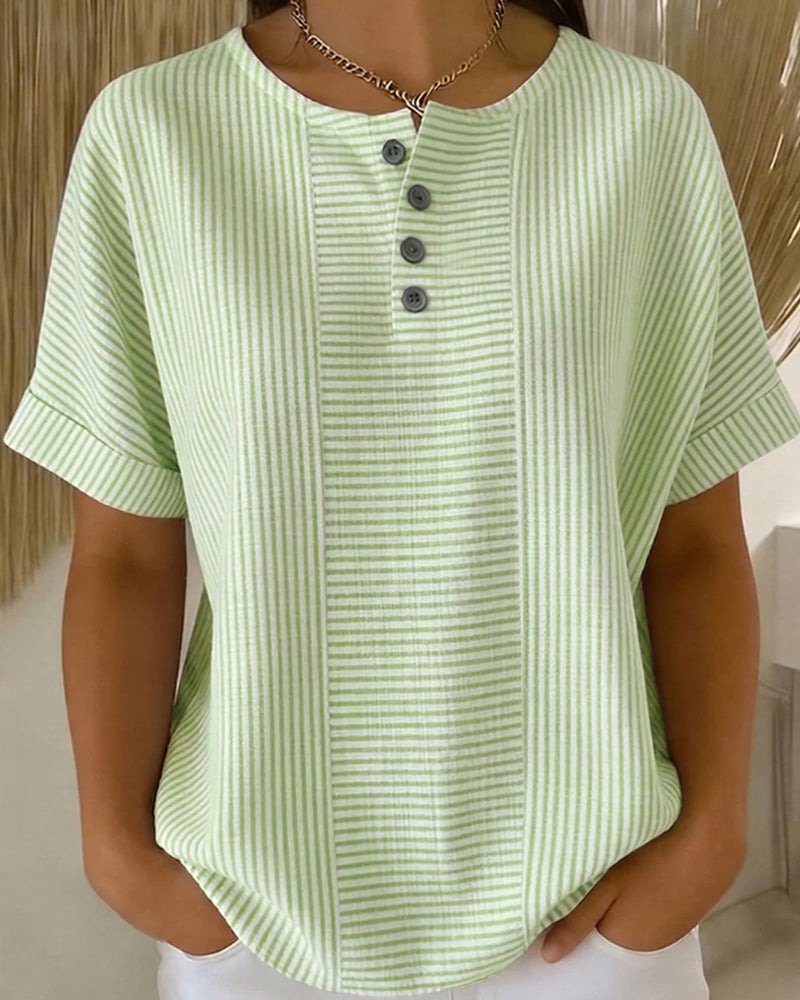 BLUSA CUELLO REDONDO MANGA CORTA