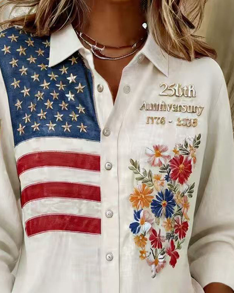 CAMISA CUELLO VUELTO ESTAMPADO