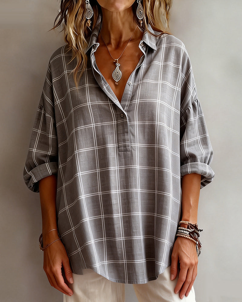 CAMISA SOLAPA CON CUADROS SOFISTICADO
