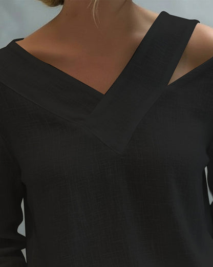 TOP ELEGANTE CUELLO DE V ESCOTE TIRANTE CAÍDO