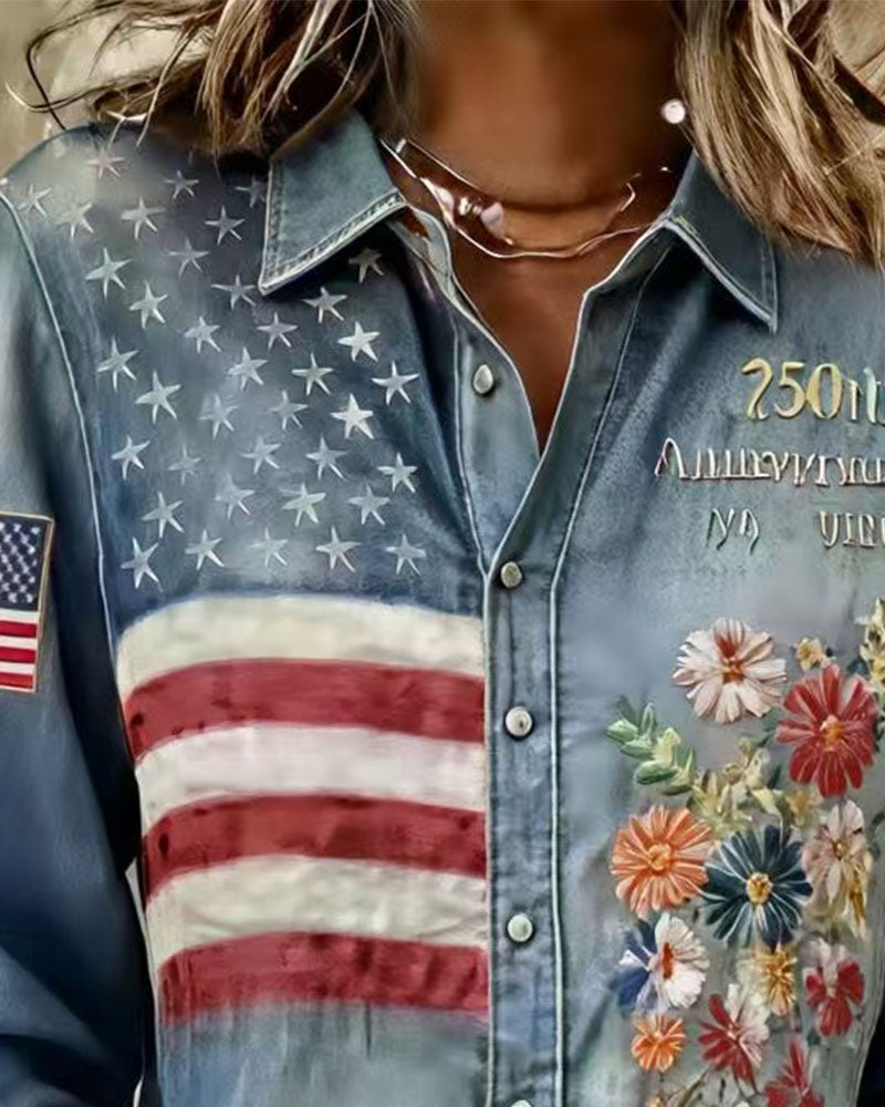 CAMISA CUELLO VUELTO ESTAMPADO