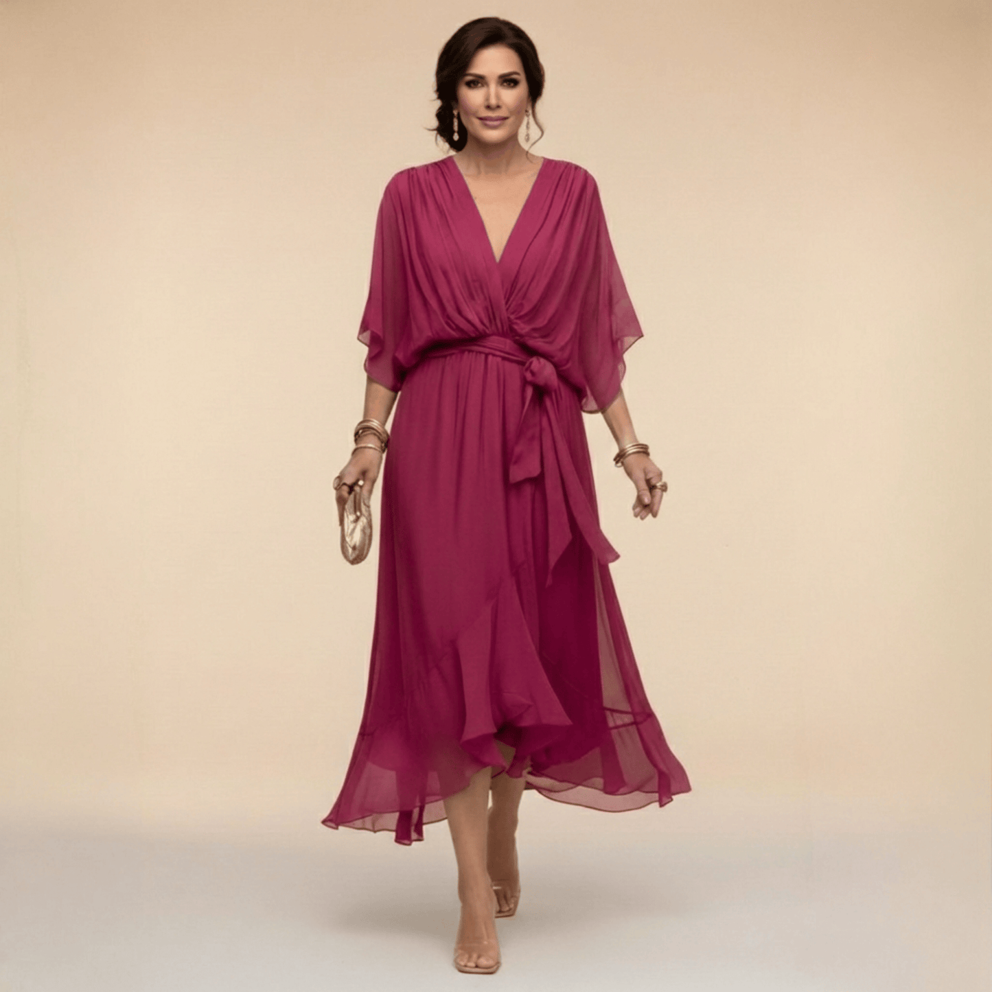 Laura™ | Vestido de gasa con escote en V