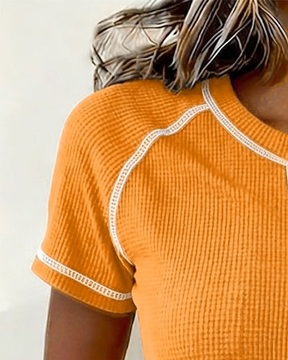 CAMISETA TEJIDO GOFRE HENLEY