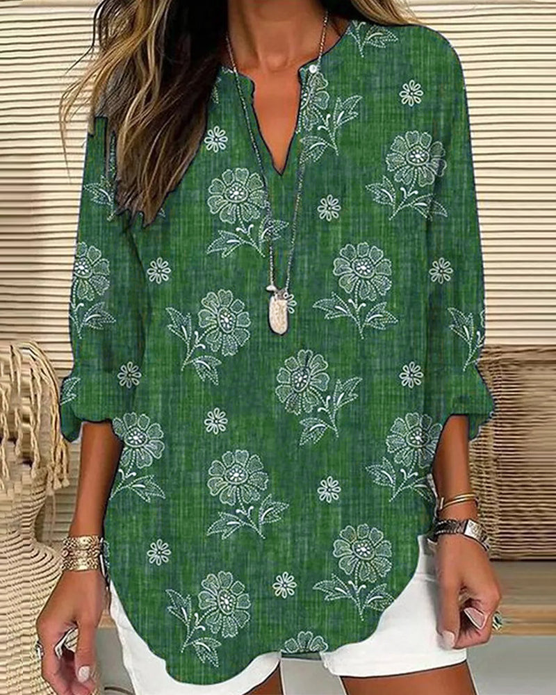 BLUSA CASUAL CON ESTAMPADO FLORAL