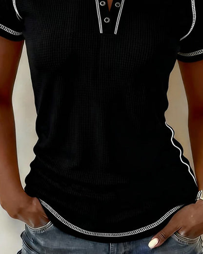 CAMISETA TEJIDO GOFRE HENLEY
