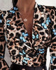 TOP LEOPARDO ESTAMPADO MARIPOSA MODERNO