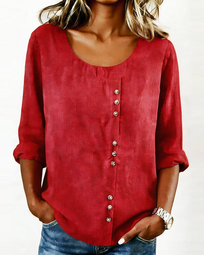 TOP CUELLO REDONDO MANGA LARGA