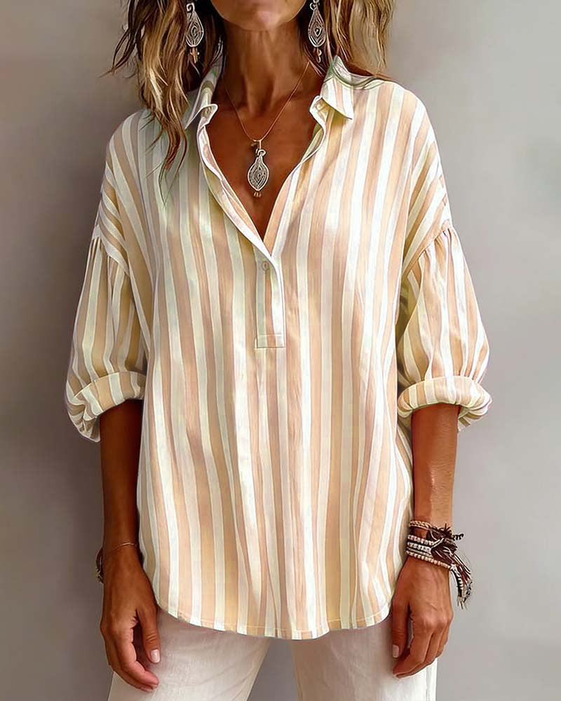 BLUSA A RAYAS HOLGADO CON CUELLO