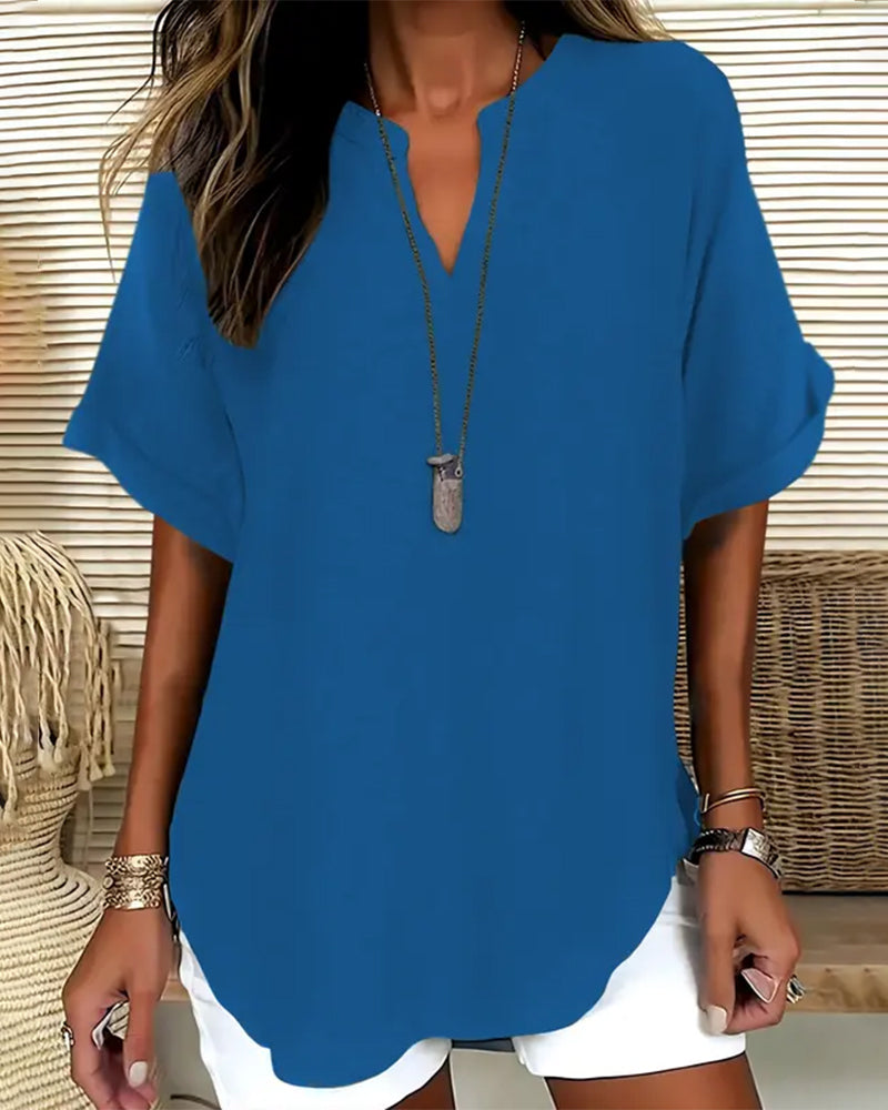 BLUSA HOLGADO LISA PARA MUJER – CASUAL