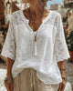 BLUSA LISA CON PANELES CUELLO DE V