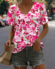 CAMISETA CUELLO DE V CÓMODO MANGA CORTA