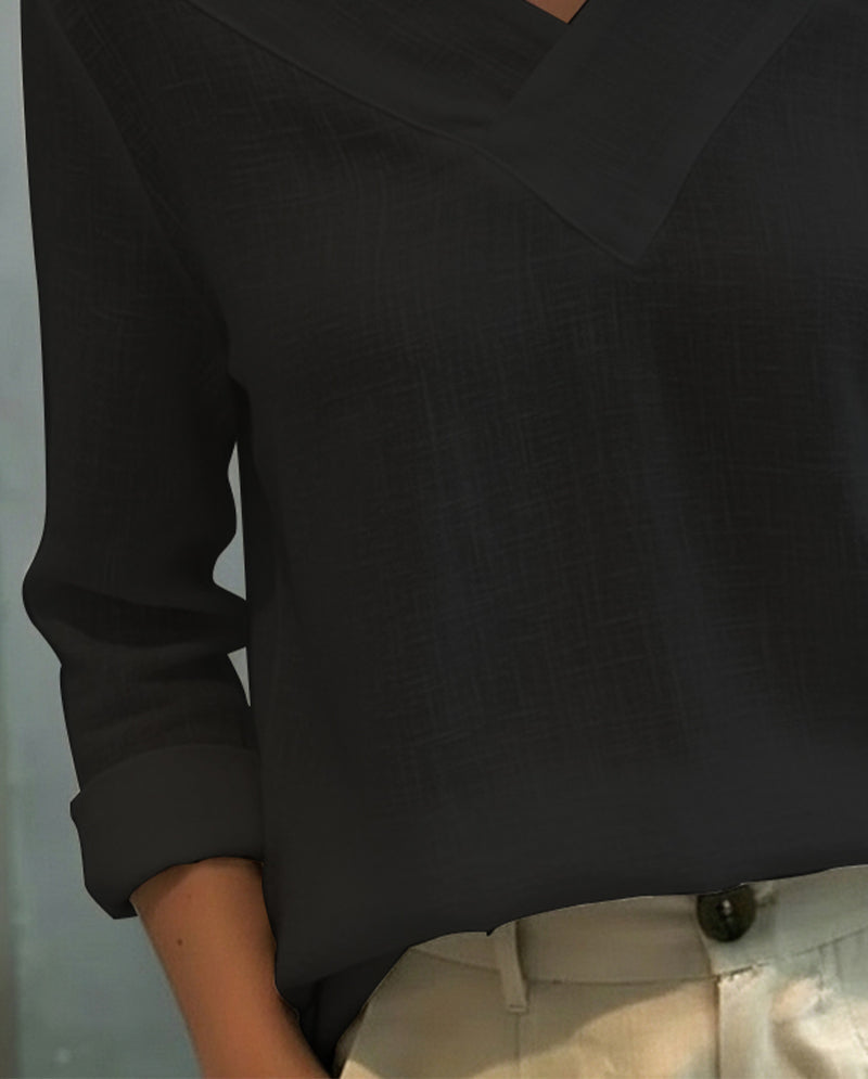 TOP ELEGANTE CUELLO DE V ESCOTE TIRANTE CAÍDO