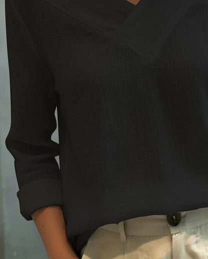 TOP ELEGANTE CUELLO DE V ESCOTE TIRANTE CAÍDO