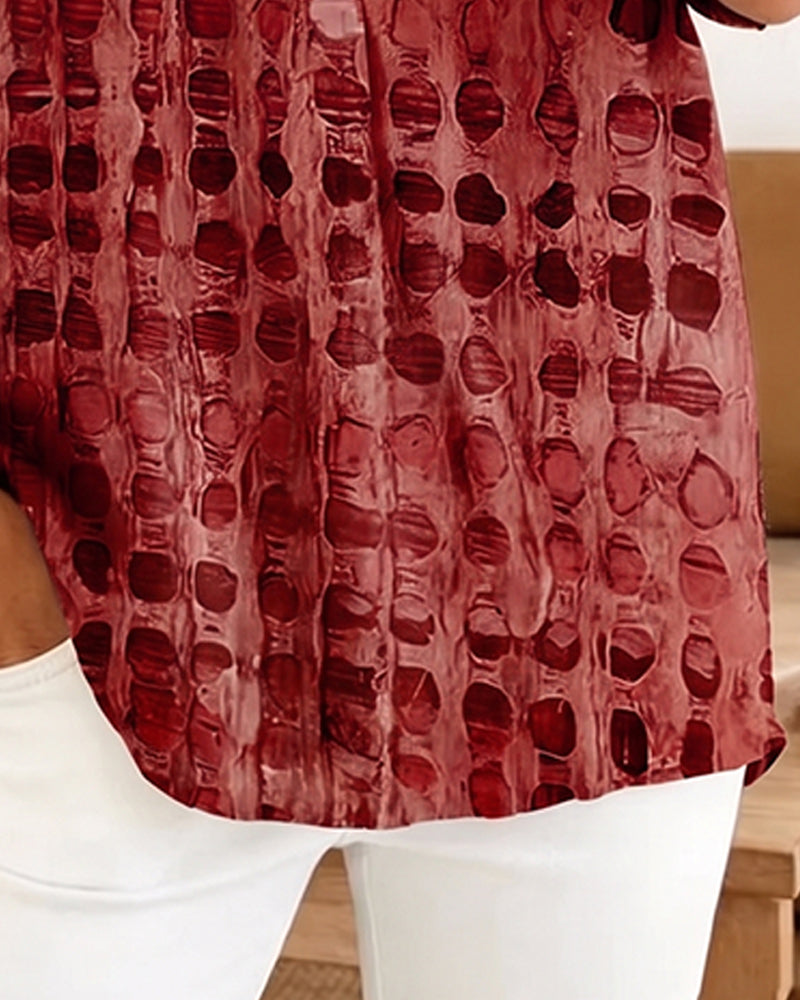 BLUSA ESTAMPADO LUNARES BOTÓN MEDIO-PATRON