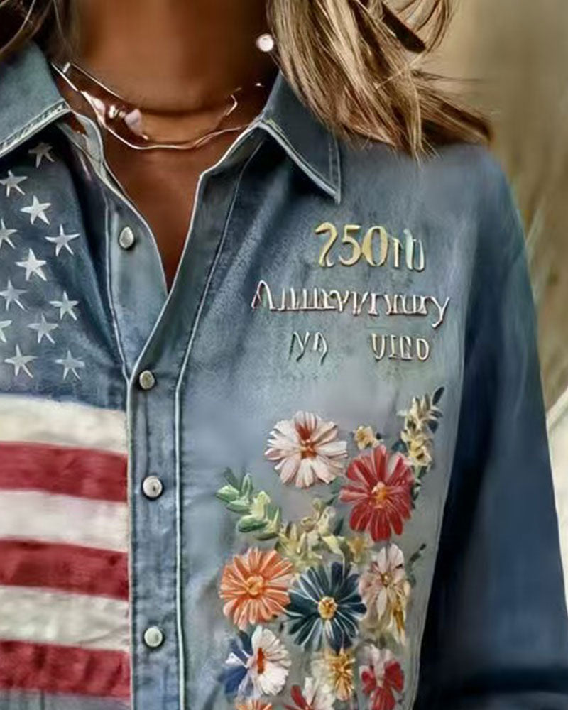 CAMISA CUELLO VUELTO ESTAMPADO
