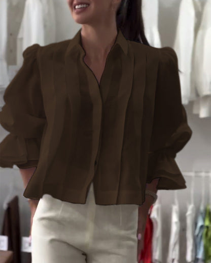 CAMISA MANGA ABULLONADA VOLANTE