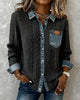 CAMISA MANGA LARGA CON PATCHWORK DENIM