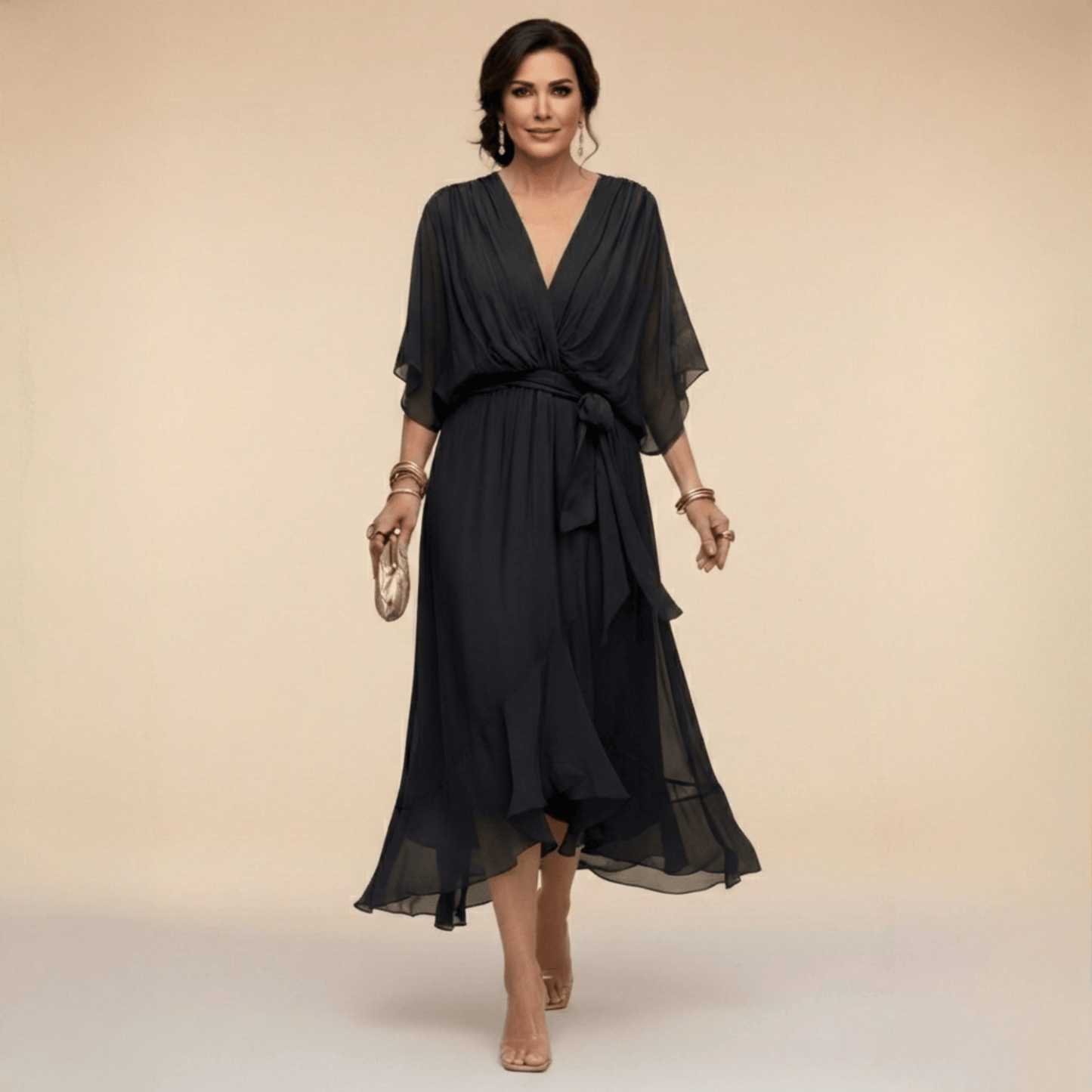 Laura™ | Vestido de gasa con escote en V