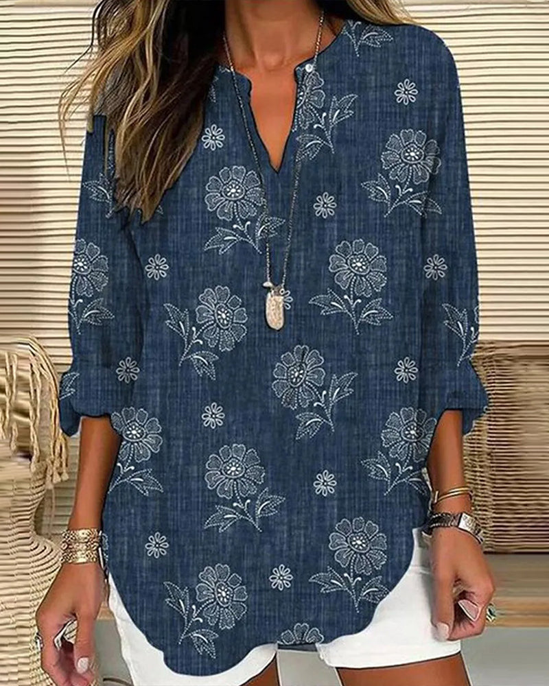 BLUSA CASUAL CON ESTAMPADO FLORAL
