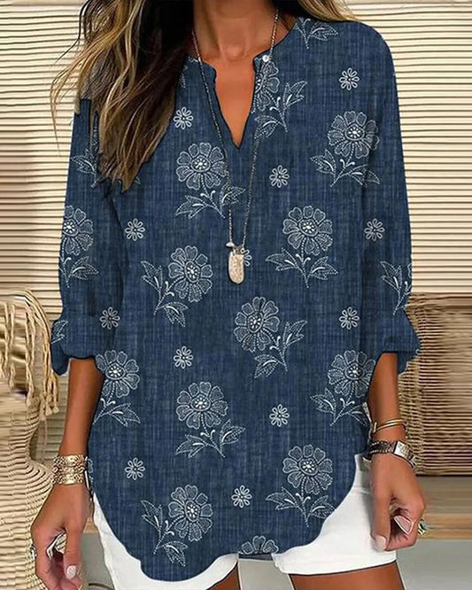 BLUSA CASUAL CON ESTAMPADO FLORAL