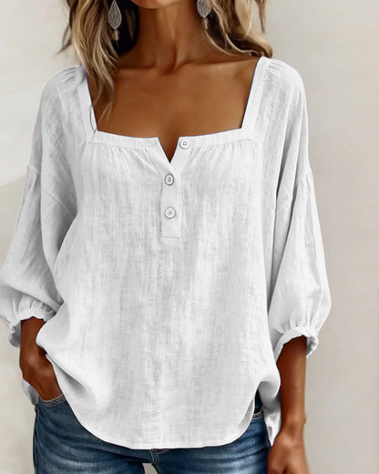 BLUSA SENCILLO ESCOTE CUADRADO MANGA LARGA