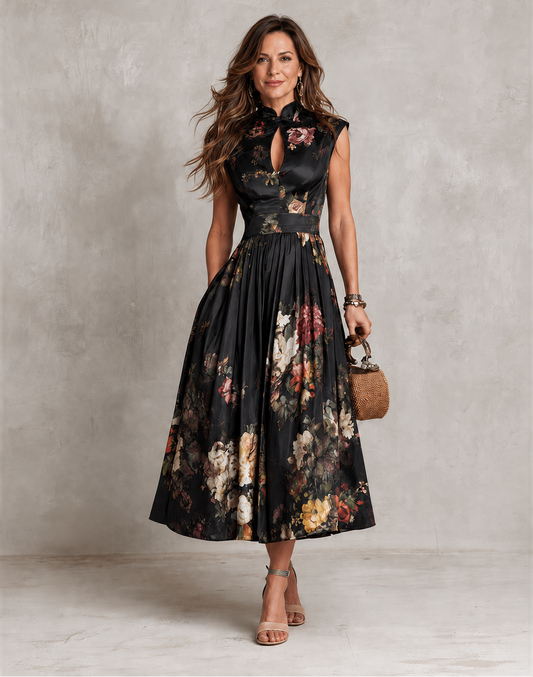 MIA | VESTIDO PLISADO CON ESCOTE LÁGRIMA