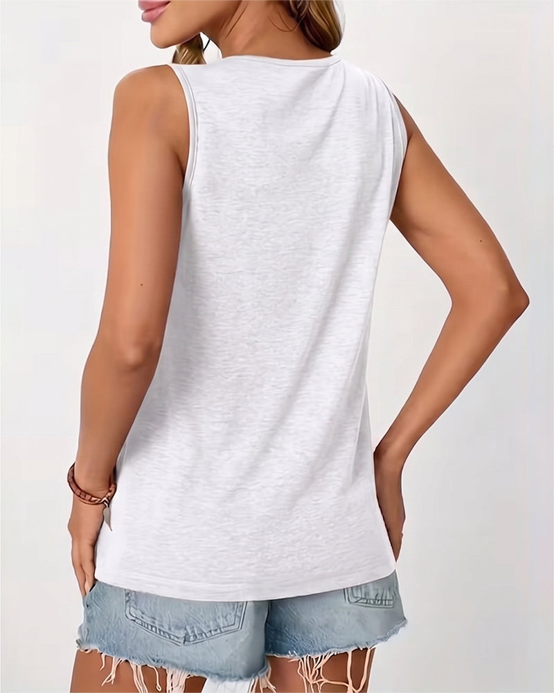 TOP DE TIRANTES LISO CUELLO DE U PLISADO