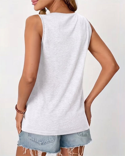 TOP DE TIRANTES LISO CUELLO DE U PLISADO