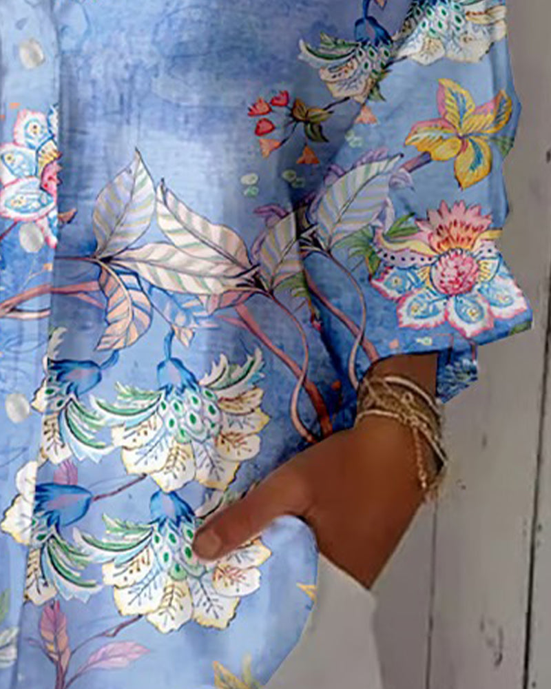 CAMISA MODERNO ESTAMPADO CUELLO VUELTO