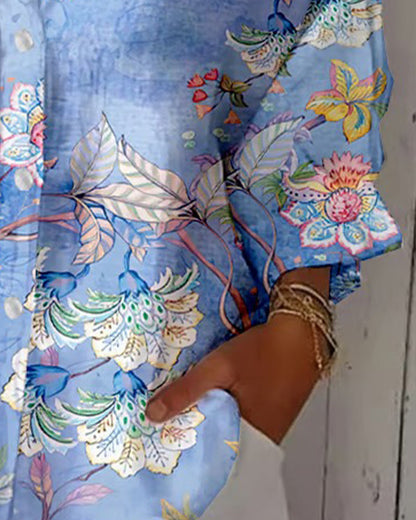 CAMISA MODERNO ESTAMPADO CUELLO VUELTO