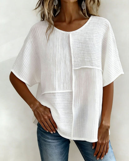 TOP VERTICAL TEXTURIZADO PATCHWORK HOLGADO