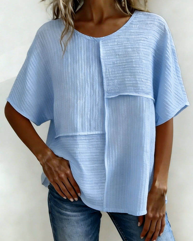 TOP VERTICAL TEXTURIZADO PATCHWORK HOLGADO