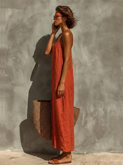 LUISA | VESTIDO DE TIRANTES FINOS Y ESCOTE CUADRADO