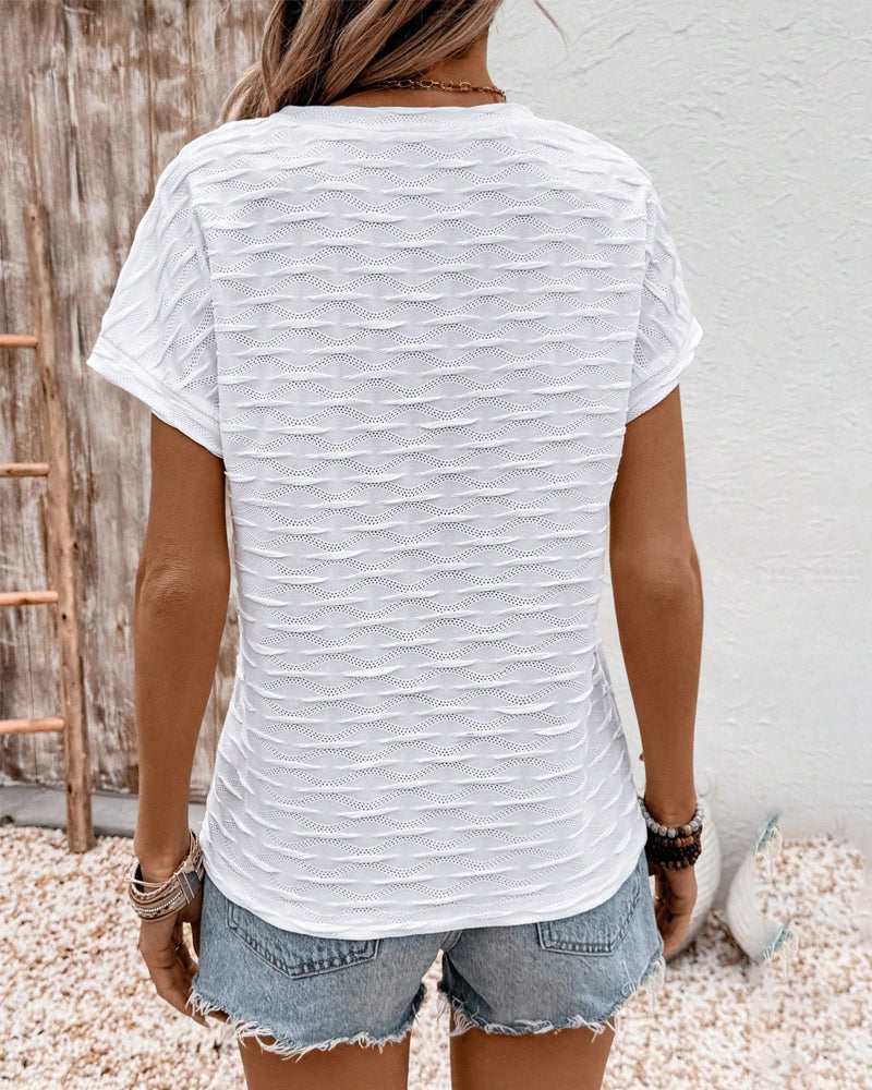 CAMISETA CUELLO DE V PRÊT-CON-PORTER LISO