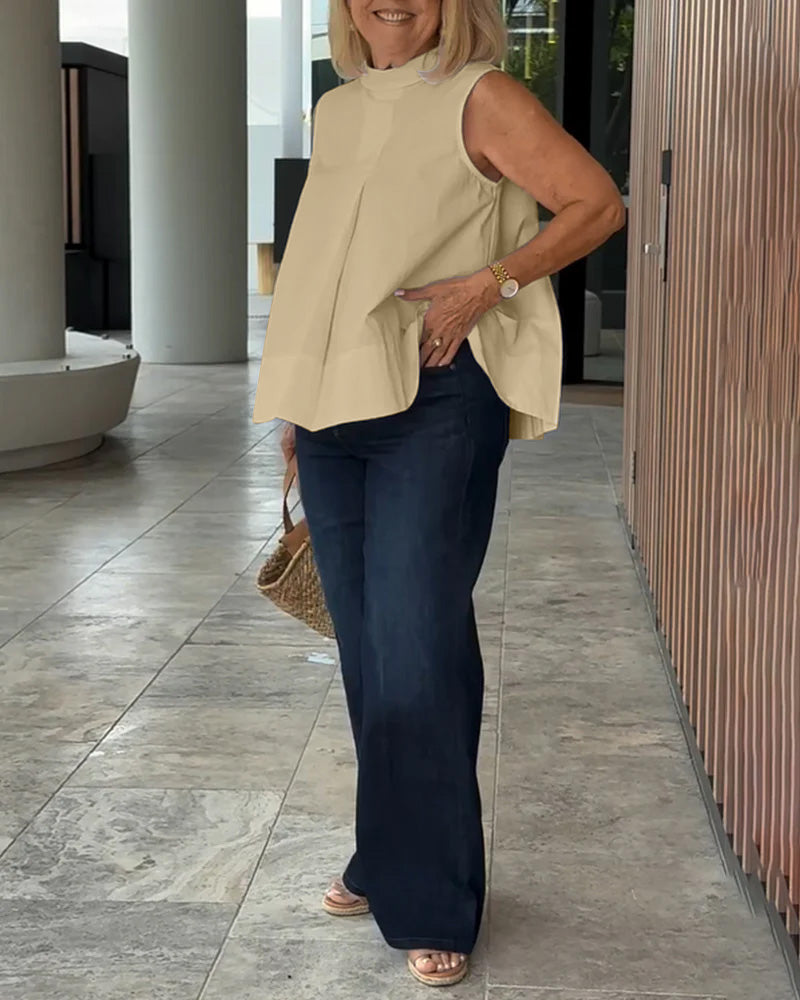 BLUSA SIN MANGAS LISA SENCILLO