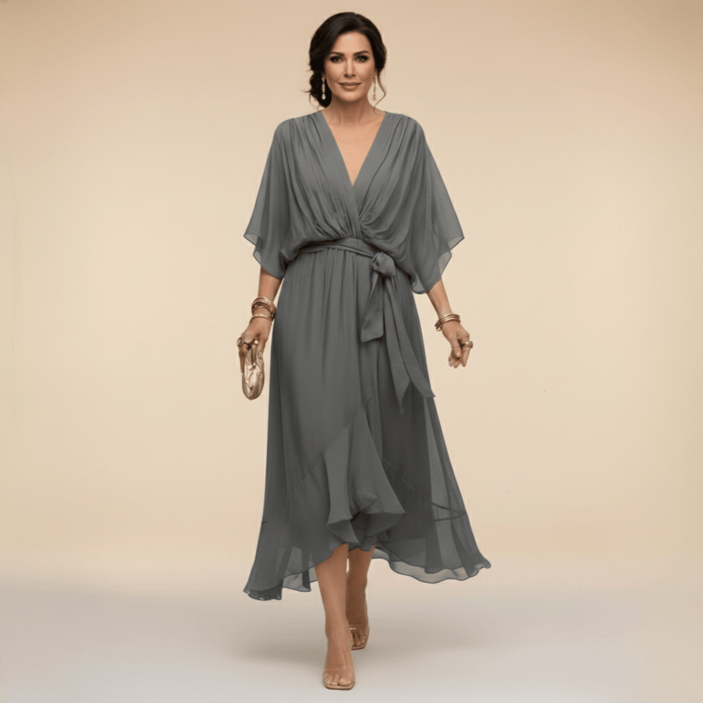 Laura™ | Vestido de gasa con escote en V