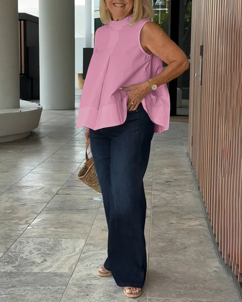 BLUSA SIN MANGAS LISA SENCILLO
