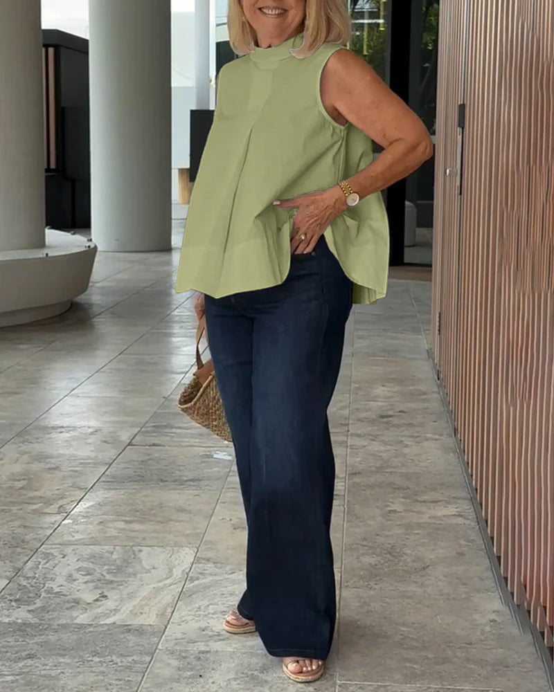 BLUSA SIN MANGAS LISA SENCILLO