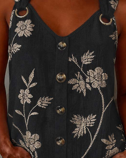 TOP DE TIRANTES FLORAL CAMISOLA ANILLO METÁLICO