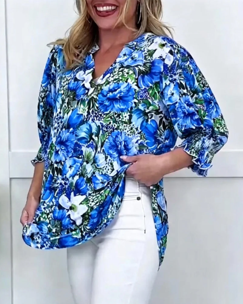 BLUSA MANGA CORTA MODERNO FLORAL
