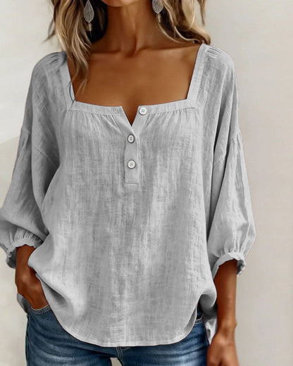 BLUSA SENCILLO ESCOTE CUADRADO MANGA LARGA
