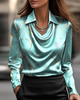 BLUSA ELEGANTE DE SATÉN CON MANGA LARGA