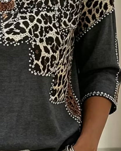 BLUSA CUELLO DE V LEOPARDO ESTAMPADO