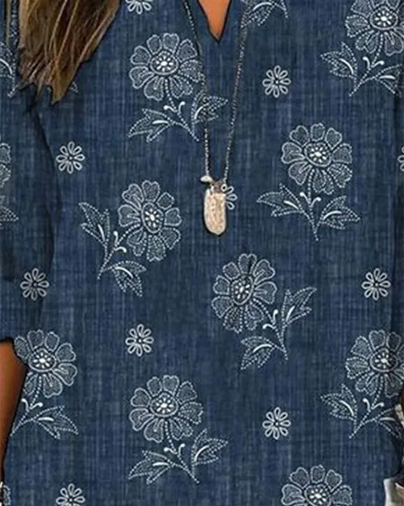 BLUSA CASUAL CON ESTAMPADO FLORAL