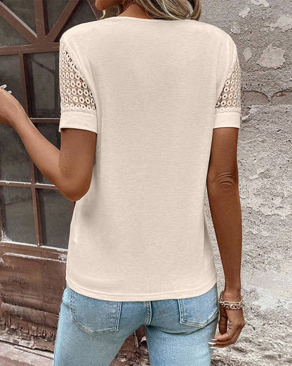 CAMISETA ESCOTE DE V ENCAJE