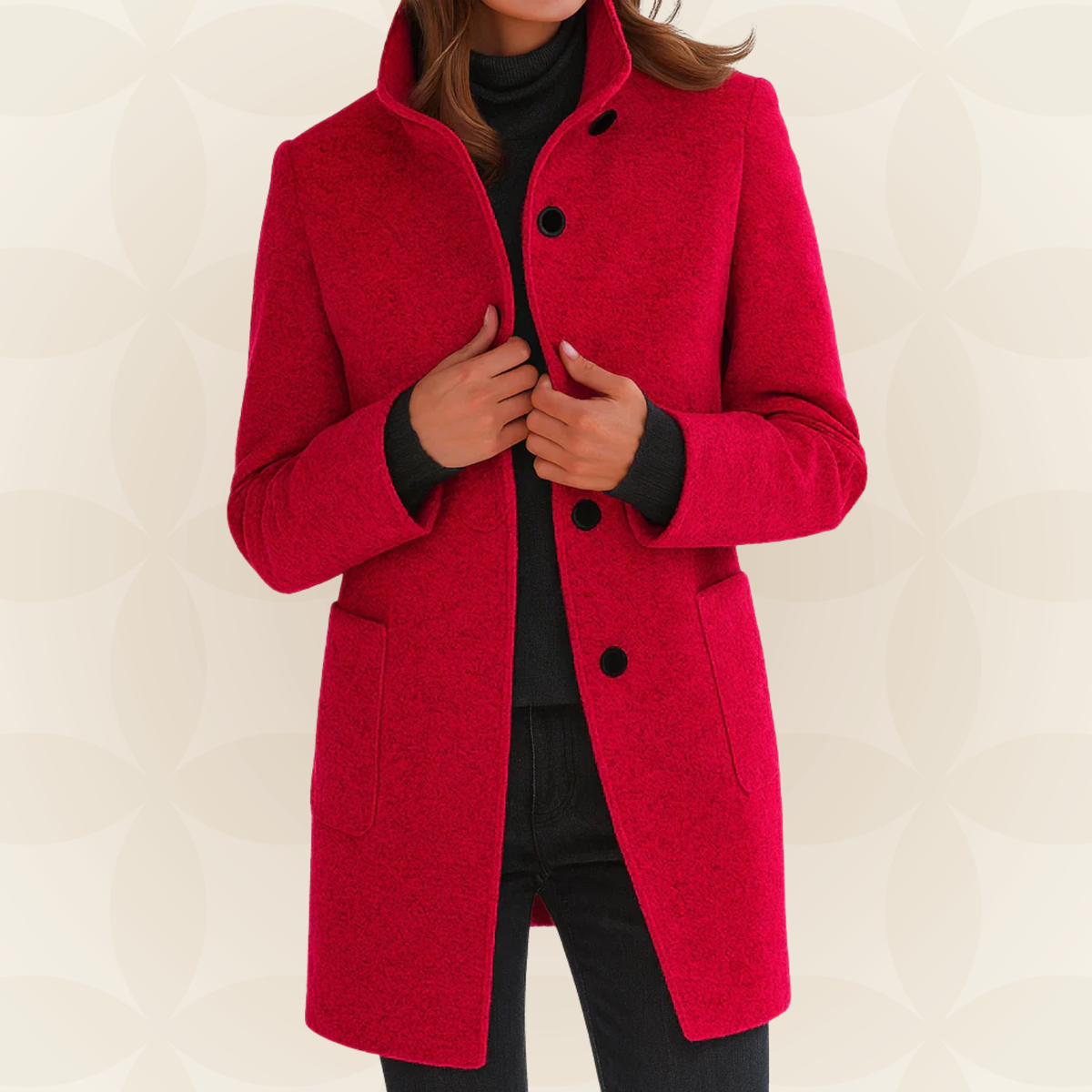ANNA | CHAQUETA CÓMODA DE MUJER CON CUELLO ALTO